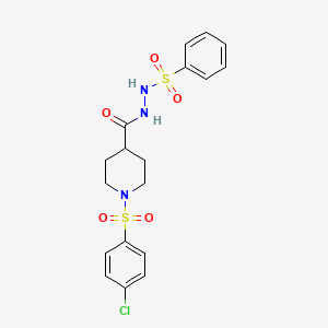 molecular formula C18H20ClN3O5S2 B2371730 N'-({1-[(4-chlorophenyl)sulfonyl]-4-piperidinyl}carbonyl)benzenesulfonohydrazide CAS No. 477872-89-2