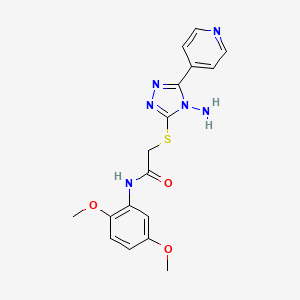 molecular formula C17H18N6O3S B2371739 2-[(4-amino-5-pyridin-4-yl-1,2,4-triazol-3-yl)sulfanyl]-N-(2,5-dimethoxyphenyl)acetamide CAS No. 886926-29-0