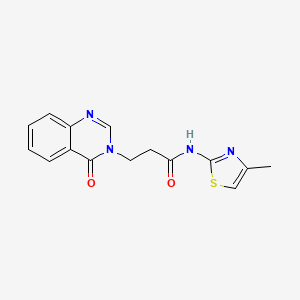 molecular formula C15H14N4O2S B2371744 N-(4-Methyl-1,3-thiazol-2-yl)-3-(4-oxoquinazolin-3(4H)-yl)propanamide CAS No. 919747-51-6