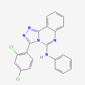 molecular formula C21H13Cl2N5 B2371745 3-(2,4-dichlorophenyl)-N-phenyl-[1,2,4]triazolo[4,3-c]quinazolin-5-amine CAS No. 477853-43-3