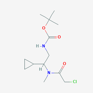 molecular formula C13H23ClN2O3 B2371747 Tert-butyl N-[2-[(2-chloroacetyl)-methylamino]-2-cyclopropylethyl]carbamate CAS No. 2411271-89-9