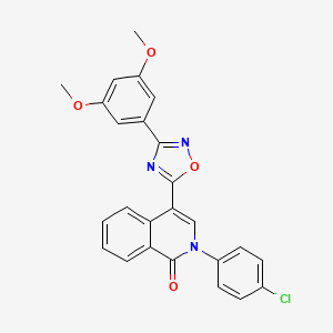 molecular formula C25H18ClN3O4 B2371751 2-(4-chlorophenyl)-4-[3-(3,5-dimethoxyphenyl)-1,2,4-oxadiazol-5-yl]isoquinolin-1(2H)-one CAS No. 1326895-40-2