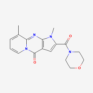 molecular formula C17H18N4O3 B2371752 1,9-dimethyl-2-(morpholin-4-ylcarbonyl)pyrido[1,2-a]pyrrolo[2,3-d]pyrimidin-4(1H)-one CAS No. 864854-67-1