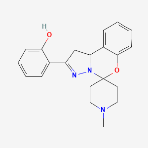 molecular formula C21H23N3O2 B2371759 2-(1'-Methyl-1,10b-dihydrospiro[benzo[e]pyrazolo[1,5-c][1,3]oxazine-5,4'-piperidin]-2-yl)phenol CAS No. 899971-92-7