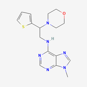 molecular formula C16H20N6OS B2371764 9-Methyl-N-(2-morpholin-4-yl-2-thiophen-2-ylethyl)purin-6-amine CAS No. 2380184-92-7