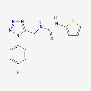 molecular formula C13H11FN6OS B2371766 1-((1-(4-fluorophenyl)-1H-tetrazol-5-yl)methyl)-3-(thiophen-2-yl)urea CAS No. 897624-05-4