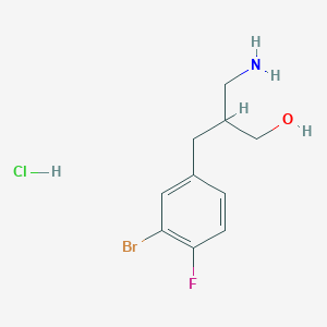 molecular formula C10H14BrClFNO B2371768 3-氨基-2-[(3-溴-4-氟苯基)甲基]丙醇盐酸盐 CAS No. 1909306-33-7