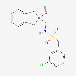 molecular formula C17H18ClNO3S B2371770 1-(3-氯苯基)-N-((2-羟基-2,3-二氢-1H-茚-2-基)甲基)甲磺酰胺 CAS No. 2034528-31-7