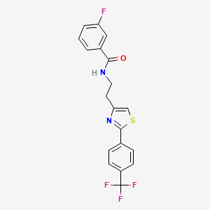 molecular formula C19H14F4N2OS B2371771 3-fluoro-N-(2-(2-(4-(trifluoromethyl)phenyl)thiazol-4-yl)ethyl)benzamide CAS No. 896606-33-0