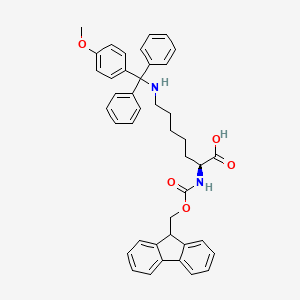 molecular formula C42H42N2O5 B2371776 (2S)-2-(9H-Fluoren-9-ylmethoxycarbonylamino)-7-[[(4-methoxyphenyl)-diphenylmethyl]amino]heptanoic acid CAS No. 2389078-61-7
