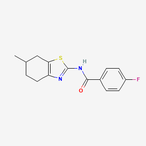 molecular formula C15H15FN2OS B2371783 4-fluoro-N-(6-methyl-4,5,6,7-tetrahydrobenzo[d]thiazol-2-yl)benzamide CAS No. 313500-22-0