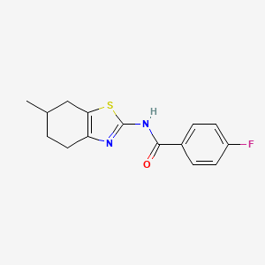 molecular formula C15H15FN2OS B2371783 4-氟-N-(6-甲基-4,5,6,7-四氢苯并[d]噻唑-2-基)苯甲酰胺 CAS No. 313500-22-0