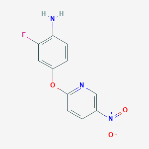 molecular formula C11H8FN3O3 B2371785 2-Fluoro-4-[(5-nitro-2-pyridinyl)oxy]aniline CAS No. 303994-66-3