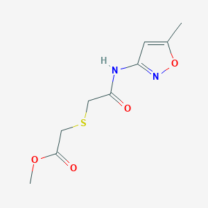 molecular formula C9H12N2O4S B2371789 Methyl 2-((2-((5-methylisoxazol-3-yl)amino)-2-oxoethyl)thio)acetate CAS No. 403836-46-4