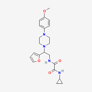 molecular formula C22H28N4O4 B2371791 N1-cyclopropyl-N2-(2-(furan-2-yl)-2-(4-(4-methoxyphenyl)piperazin-1-yl)ethyl)oxalamide CAS No. 877647-60-4