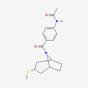 N-(4-((1R,5S)-3-(methylthio)-8-azabicyclo[3.2.1]octane-8-carbonyl)phenyl)acetamide