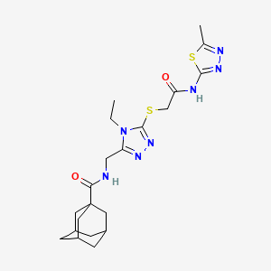 N-[[4-ethyl-5-[2-[(5-methyl-1,3,4-thiadiazol-2-yl)amino]-2-oxoethyl]sulfanyl-1,2,4-triazol-3-yl]methyl]adamantane-1-carboxamide