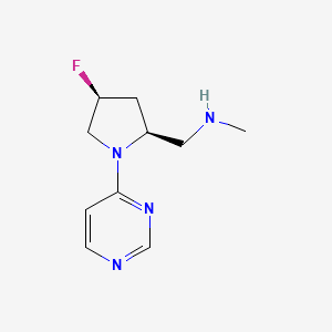 {[(2S,4S)-4-fluoro-1-(pyrimidin-4-yl)pyrrolidin-2-yl]methyl}(methyl)amine