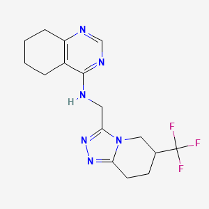 N-{[6-(trifluoromethyl)-5H,6H,7H,8H-[1,2,4]triazolo[4,3-a]pyridin-3-yl]methyl}-5,6,7,8-tetrahydroquinazolin-4-amine