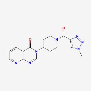 molecular formula C16H17N7O2 B2371804 3-(1-(1-methyl-1H-1,2,3-triazole-4-carbonyl)piperidin-4-yl)pyrido[2,3-d]pyrimidin-4(3H)-one CAS No. 2034424-16-1