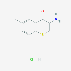 molecular formula C10H12ClNOS B2371809 3-amino-6-methyl-3,4-dihydro-2H-1-benzothiopyran-4-one hydrochloride CAS No. 1029989-52-3