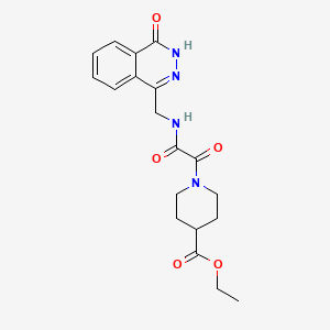 molecular formula C19H22N4O5 B2371815 1-(氧代{[(4-氧代-3,4-二氢酞嗪-1-基)甲基]氨基}乙酰)哌啶-4-甲酸乙酯 CAS No. 923692-77-7