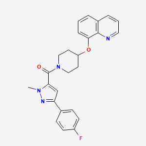 (3-(4-fluorophenyl)-1-methyl-1H-pyrazol-5-yl)(4-(quinolin-8-yloxy)piperidin-1-yl)methanone