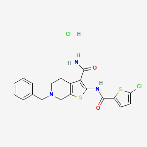 6-Benzyl-2-(5-chlorothiophene-2-carboxamido)-4,5,6,7-tetrahydrothieno[2,3-c]pyridine-3-carboxamide hydrochloride