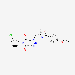 molecular formula C24H22ClN5O4 B2371826 5-(3-chloro-4-methylphenyl)-1-((2-(4-ethoxyphenyl)-5-methyloxazol-4-yl)methyl)-1,6a-dihydropyrrolo[3,4-d][1,2,3]triazole-4,6(3aH,5H)-dione CAS No. 1052605-00-1