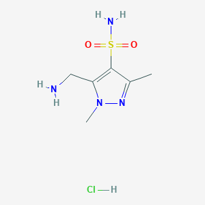 5-(Aminomethyl)-1,3-dimethylpyrazole-4-sulfonamide;hydrochloride