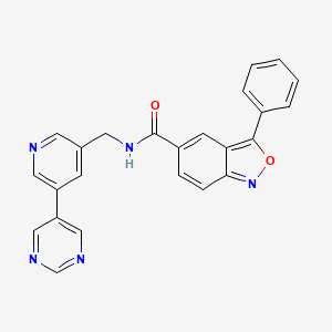 molecular formula C24H17N5O2 B2371832 3-Phenyl-N-[(5-pyrimidin-5-ylpyridin-3-yl)methyl]-2,1-benzoxazole-5-carboxamide CAS No. 2320582-62-3