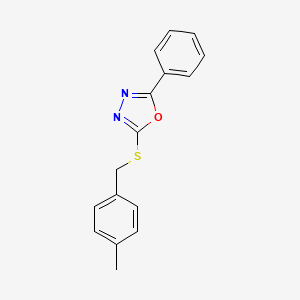 molecular formula C16H14N2OS B2371833 2-(4-Methyl-benzylsulfanyl)-5-phenyl-[1,3,4]oxadiazole CAS No. 336177-59-4