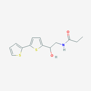 molecular formula C13H15NO2S2 B2371838 N-(2-{[2,2'-bithiophene]-5-yl}-2-hydroxyethyl)propanamide CAS No. 2097883-74-2