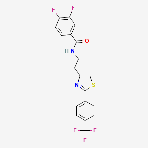 molecular formula C19H13F5N2OS B2371852 3,4-二氟-N-(2-{2-[4-(三氟甲基)苯基]-1,3-噻唑-4-基}乙基)苯甲酰胺 CAS No. 896374-82-6