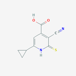 molecular formula C10H8N2O2S B2371855 3-Cyano-6-cyclopropyl-2-sulfanylidene-1,2-dihydropyridine-4-carboxylic acid CAS No. 878255-56-2