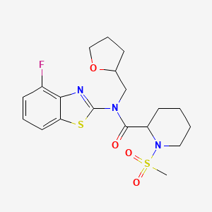 N-(4-fluorobenzo[d]thiazol-2-yl)-1-(methylsulfonyl)-N-((tetrahydrofuran-2-yl)methyl)piperidine-2-carboxamide