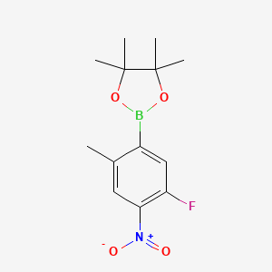 molecular formula C13H17BFNO4 B2371868 2-(5-氟-2-甲基-4-硝基苯基)-4,4,5,5-四甲基-1,3,2-二氧杂硼烷 CAS No. 1979186-82-7