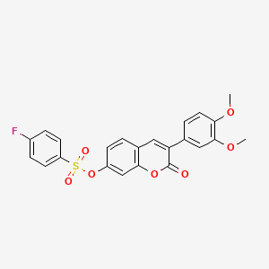 molecular formula C23H17FO7S B2371884 3-(3,4-二甲氧基苯基)-2-氧代-2H-香豆素-7-基 4-氟苯磺酸酯 CAS No. 869080-95-5