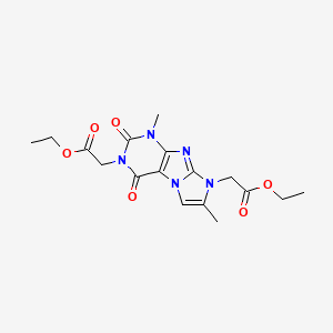 molecular formula C17H21N5O6 B2371889 diethyl 2,2'-(1,7-dimethyl-2,4-dioxo-1H-imidazo[2,1-f]purine-3,8(2H,4H)-diyl)diacetate CAS No. 904373-57-5