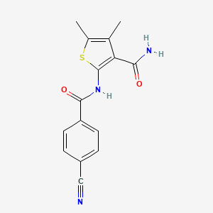 2-(4-Cyanobenzamido)-4,5-dimethylthiophene-3-carboxamide