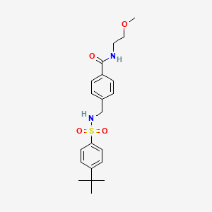 molecular formula C21H28N2O4S B2371908 4-[(4-tert-butylbenzenesulfonamido)methyl]-N-(2-methoxyethyl)benzamide CAS No. 440646-47-9