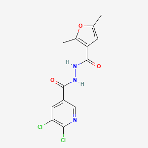 5,6-dichloro-N'-(2,5-dimethylfuran-3-carbonyl)pyridine-3-carbohydrazide
