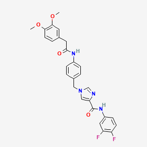 N-(3,4-difluorophenyl)-1-(4-(2-(3,4-dimethoxyphenyl)acetamido)benzyl)-1H-imidazole-4-carboxamide