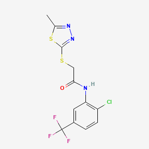 N-[2-chloro-5-(trifluoromethyl)phenyl]-2-[(5-methyl-1,3,4-thiadiazol-2-yl)sulfanyl]acetamide