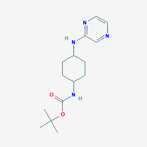molecular formula C15H24N4O2 B2371940 （1R*、4R*）-叔丁基 N-[4-(吡嗪-2-基氨基)环己基]氨基甲酸酯 CAS No. 1365968-46-2