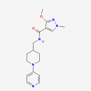 molecular formula C17H23N5O2 B2371942 3-methoxy-1-methyl-N-((1-(pyridin-4-yl)piperidin-4-yl)methyl)-1H-pyrazole-4-carboxamide CAS No. 2034507-73-6