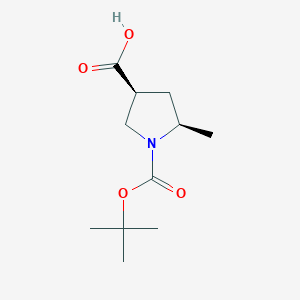 molecular formula C11H19NO4 B2371943 (3S,5R)-1-[(tert-butoxy)carbonyl]-5-methylpyrrolidine-3-carboxylic acid CAS No. 1932787-71-7
