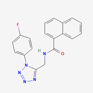molecular formula C19H14FN5O B2371944 N-((1-(4-氟苯基)-1H-四唑-5-基)甲基)-1-萘酰胺 CAS No. 897623-53-9
