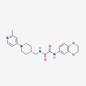 molecular formula C22H26N4O4 B2371949 N1-(2,3-dihydrobenzo[b][1,4]dioxin-6-yl)-N2-((1-(2-methylpyridin-4-yl)piperidin-4-yl)methyl)oxalamide CAS No. 2034287-10-8