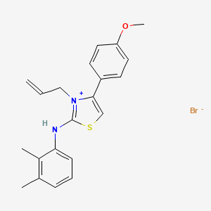 molecular formula C21H23BrN2OS B2371954 N-(2,3-dimethylphenyl)-4-(4-methoxyphenyl)-3-prop-2-enyl-1,3-thiazol-3-ium-2-amine;bromide CAS No. 477526-09-3